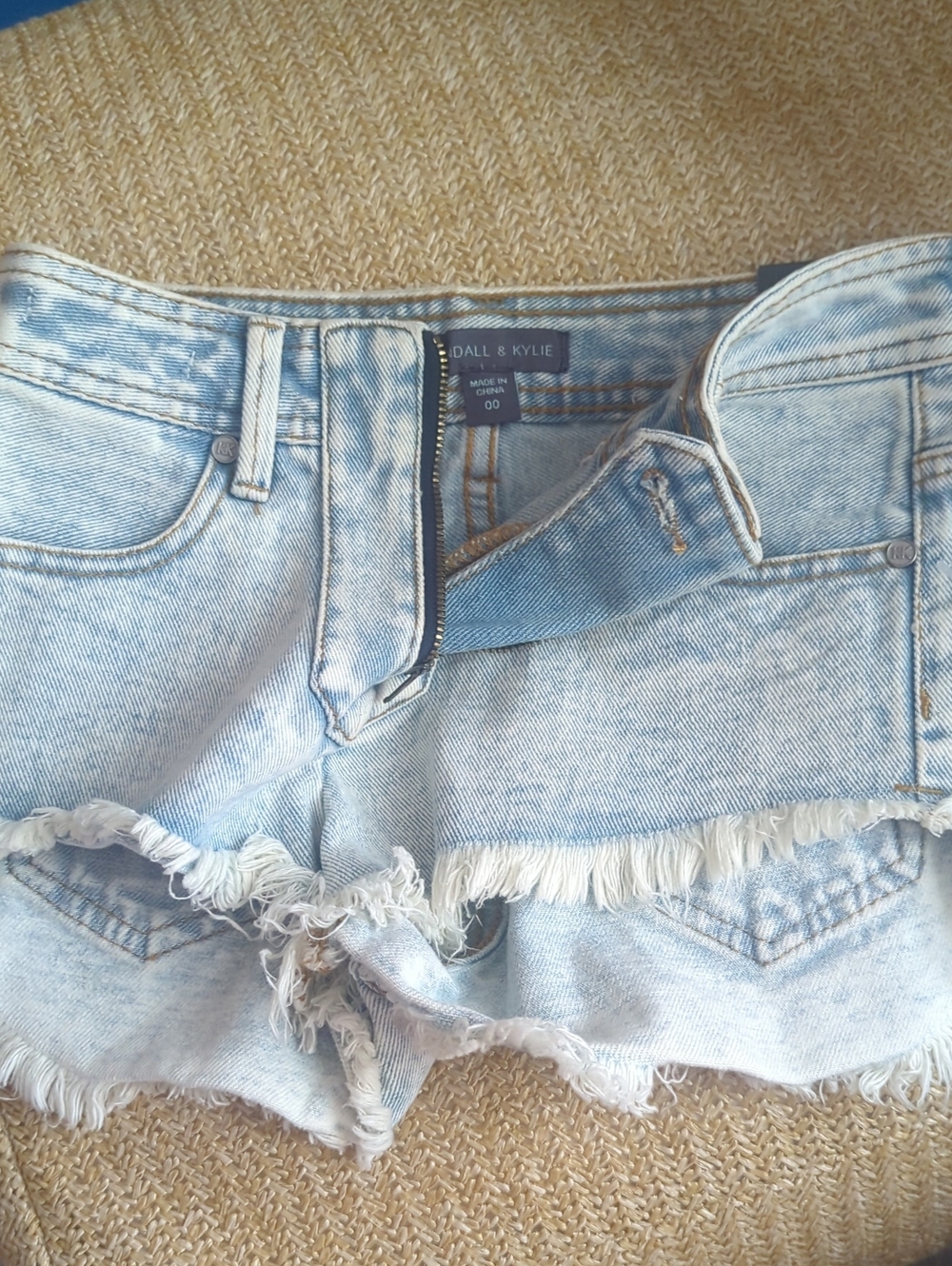 Kendall & Kylie Light Blue Frayed Denim Cutoff Shorts